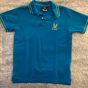 Psycho Bunny Blue Polo with Green Highlights